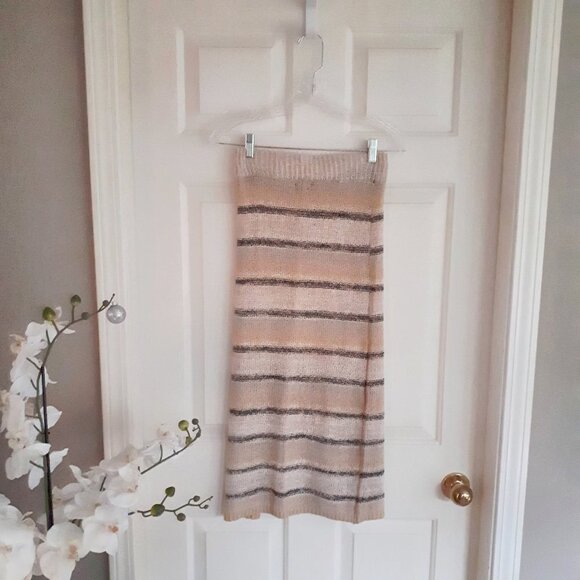 NWT Buffalo David Bitton knit stripe midi skirt with slit, S - Picture 5 of 8